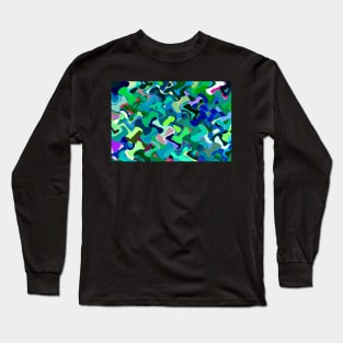 Deep underwater, nautical print in blue shades Long Sleeve T-Shirt